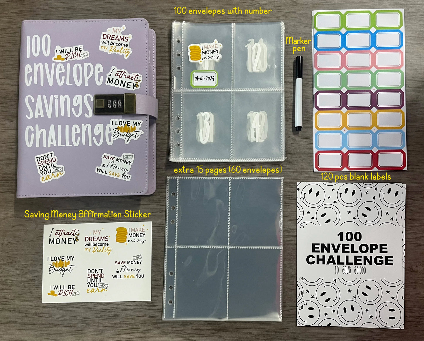 Lockable 100 Envelope Challenge