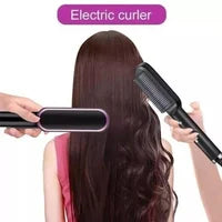 SleekEaze™ 2-IN-1 Multi-Speed Straightening & Curling Brush - arlyntina