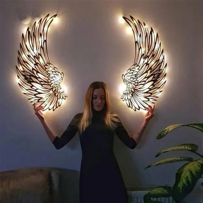 Illuminated Elegance Angel Wings Art - arlyntina