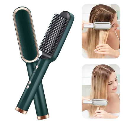 SleekEaze™ 2-IN-1 Multi-Speed Straightening & Curling Brush - arlyntina