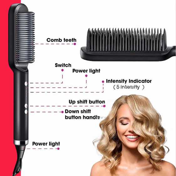 SleekEaze™ 2-IN-1 Multi-Speed Straightening & Curling Brush - arlyntina