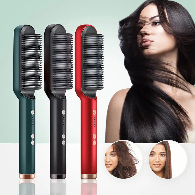 SleekEaze™ 2-IN-1 Multi-Speed Straightening & Curling Brush - arlyntina