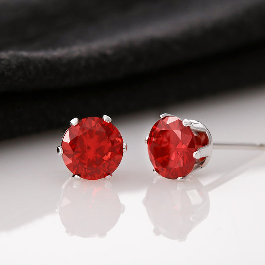 Red Cubic Zirconia Earrings - arlyntina