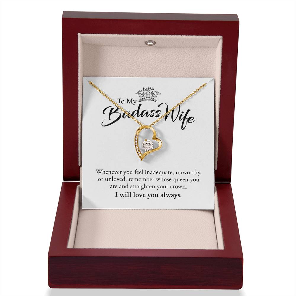 To My Badass Wife | I Will Love You Always - Forever Love Necklace - arlyntina