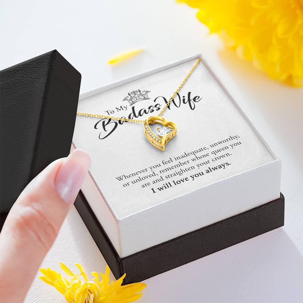 To My Badass Wife | I Will Love You Always - Forever Love Necklace - arlyntina